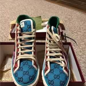 Gucci Blue and Red Logo High-Tops